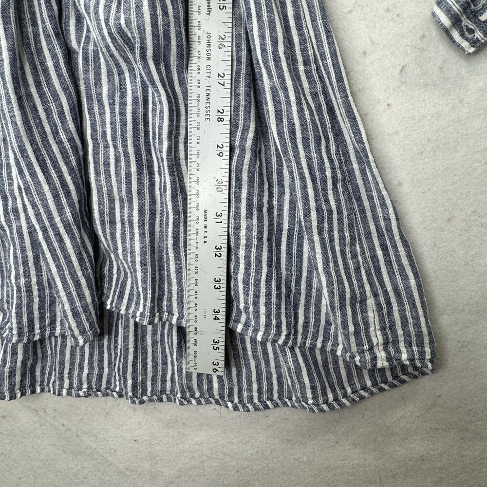 Rails Jasmine Linen‎ Mini Dress Womens Size XL Striped Empire Waist Boho LS - Picture 5 of 12